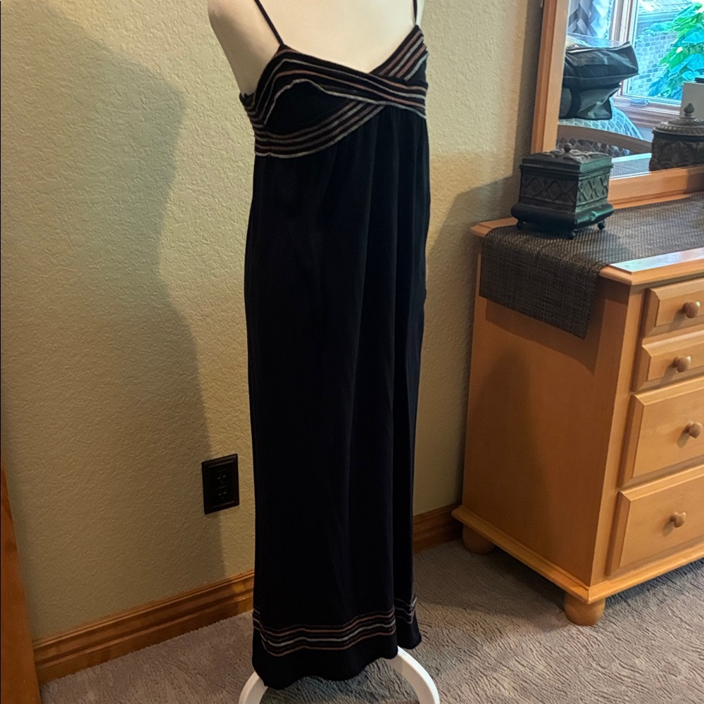 Chelsea and Violet black cotton maxi dress with adjustable micro straps